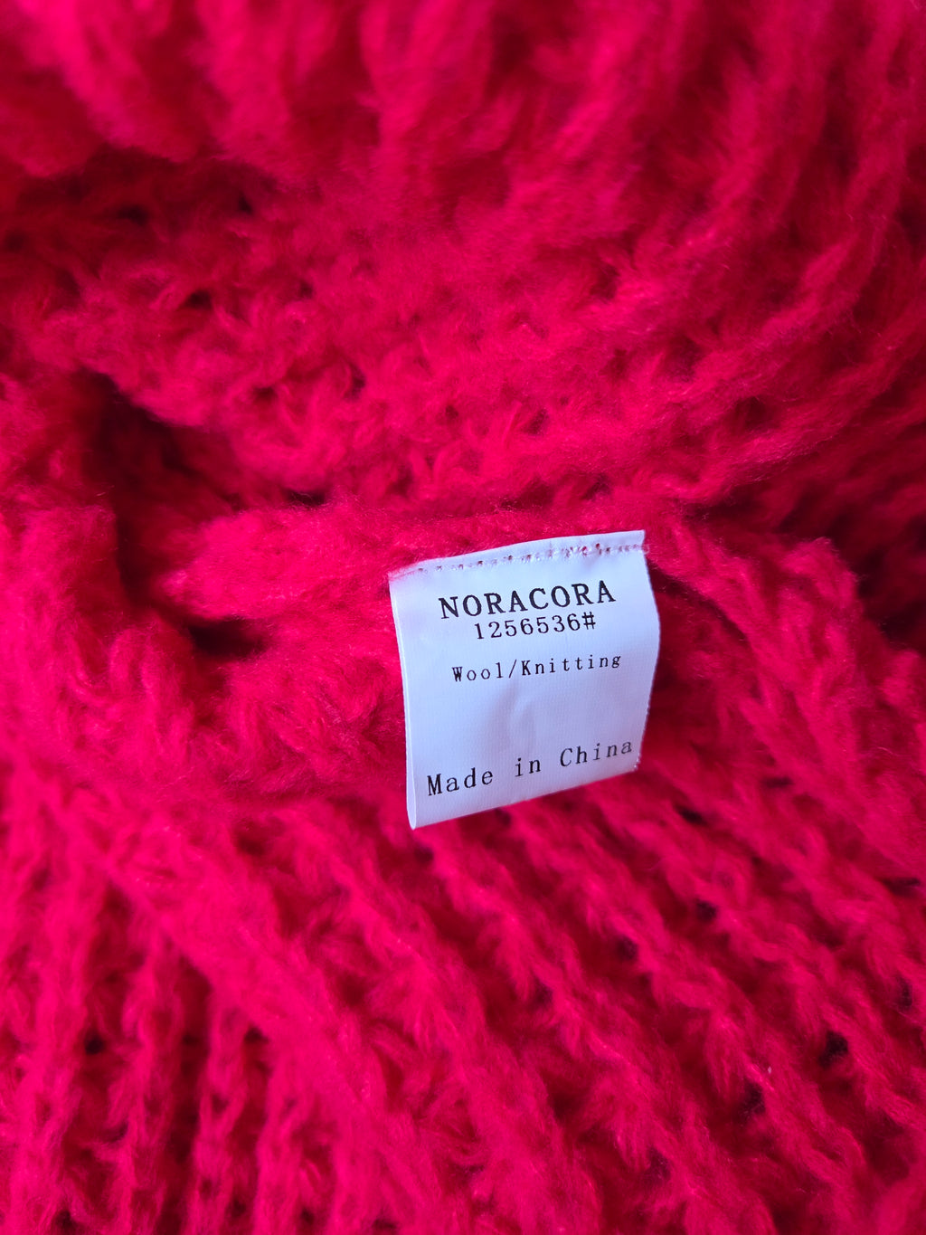 Red Chunky Knit Wool Sweater