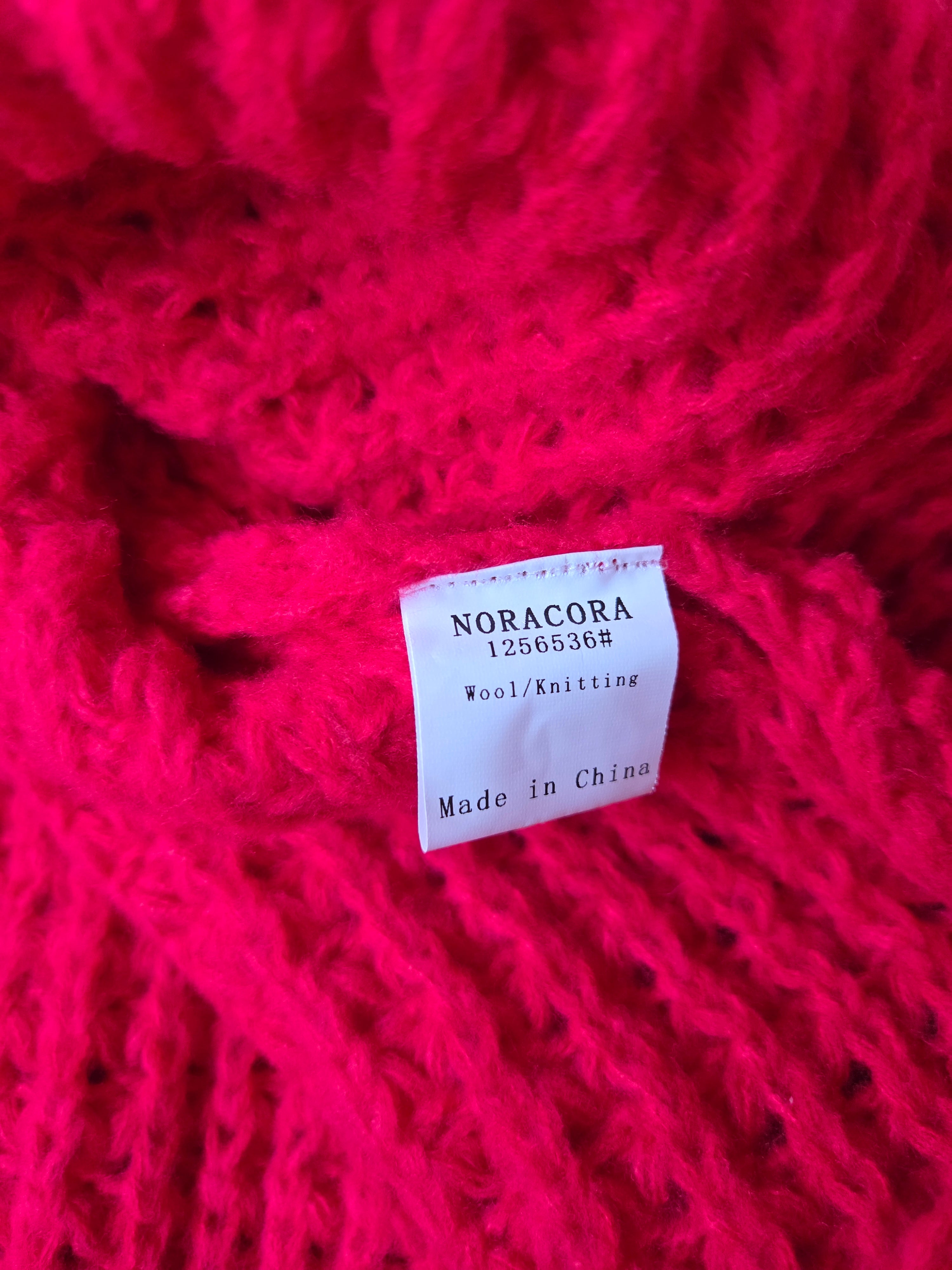 Red Chunky Knit Wool Sweater