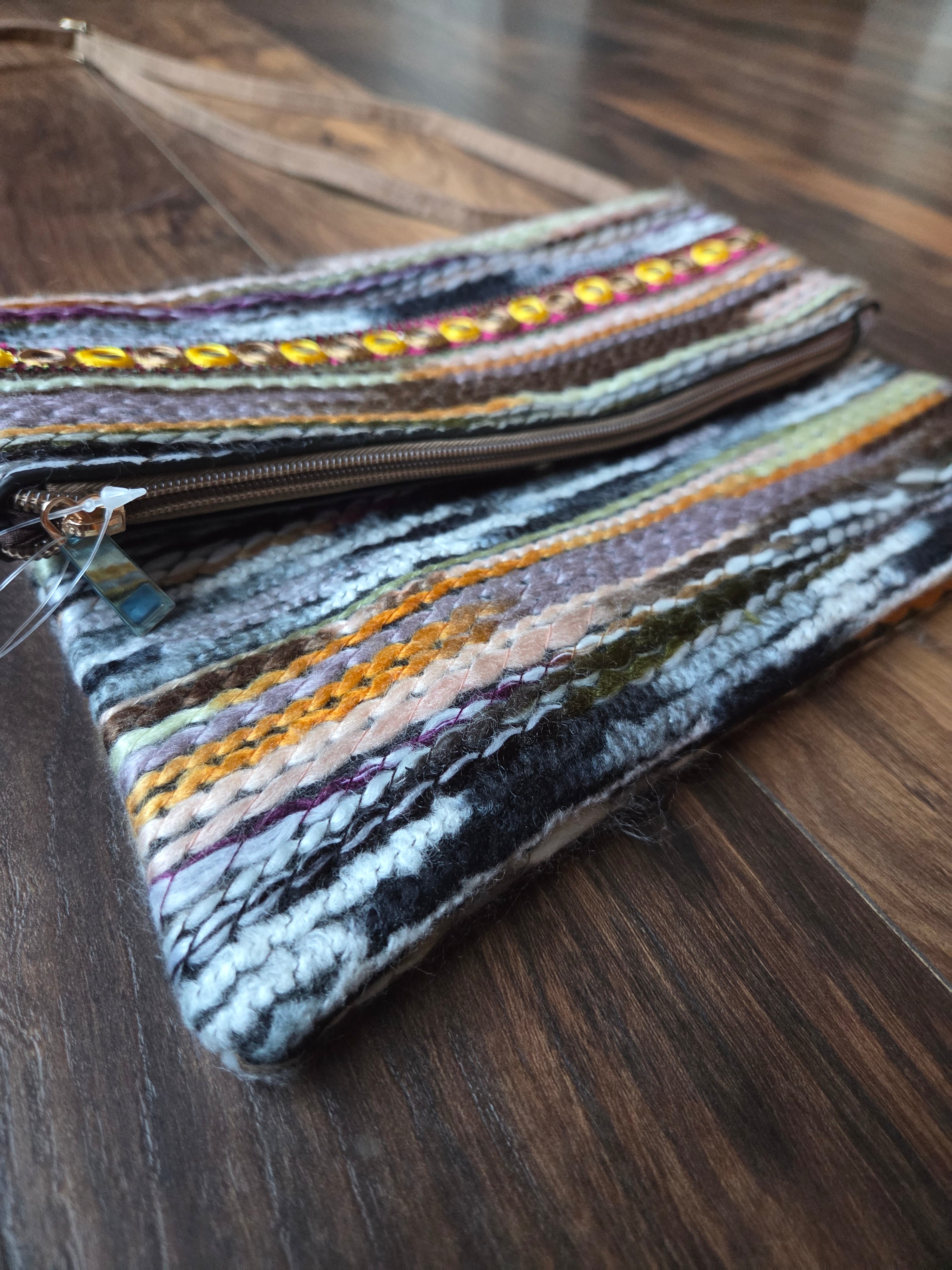 Bohemian Woven Stripe Crossbody Bag