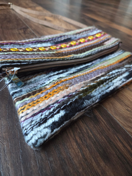 Bohemian Woven Stripe Crossbody Bag