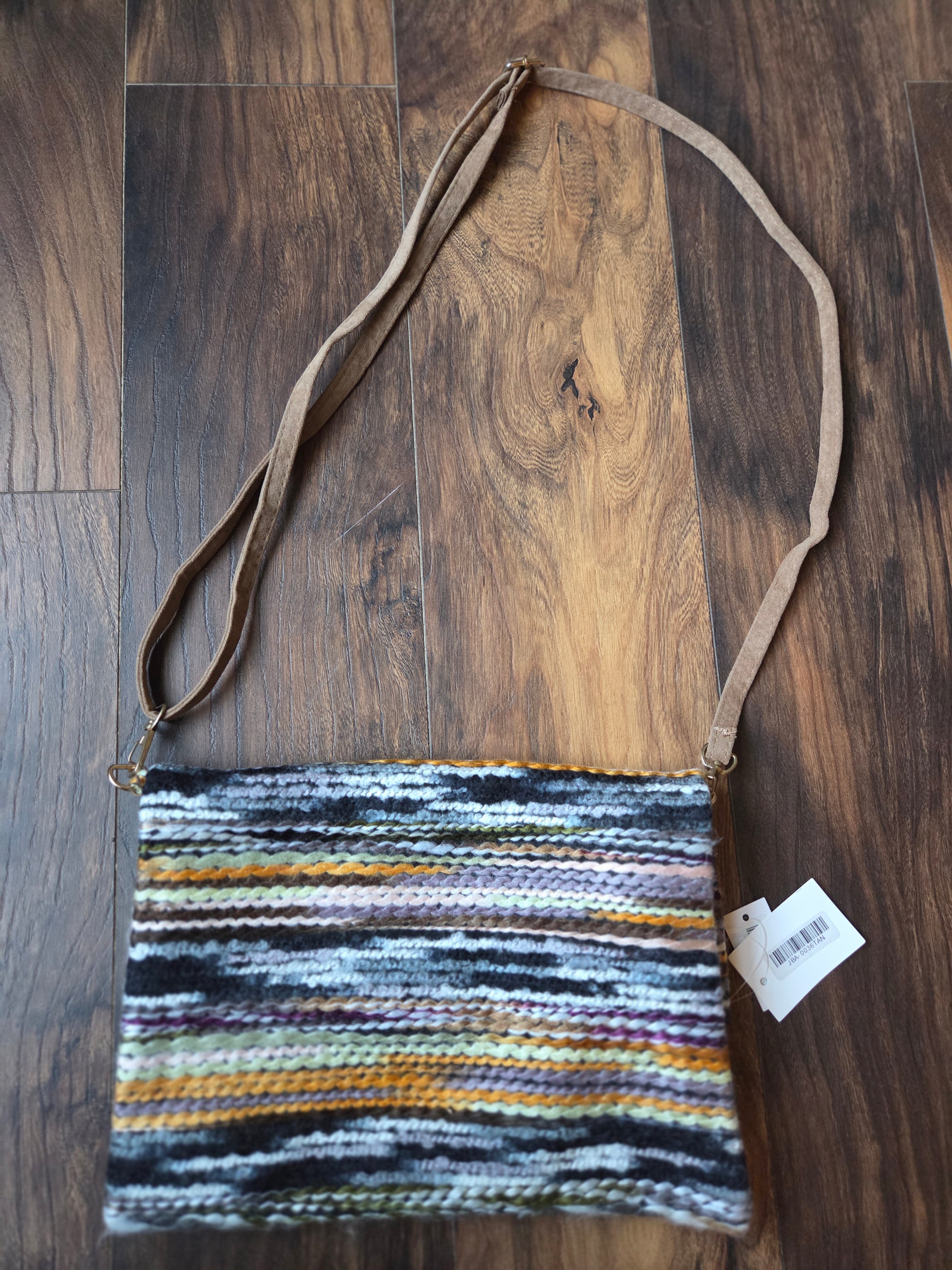 Bohemian Woven Stripe Crossbody Bag