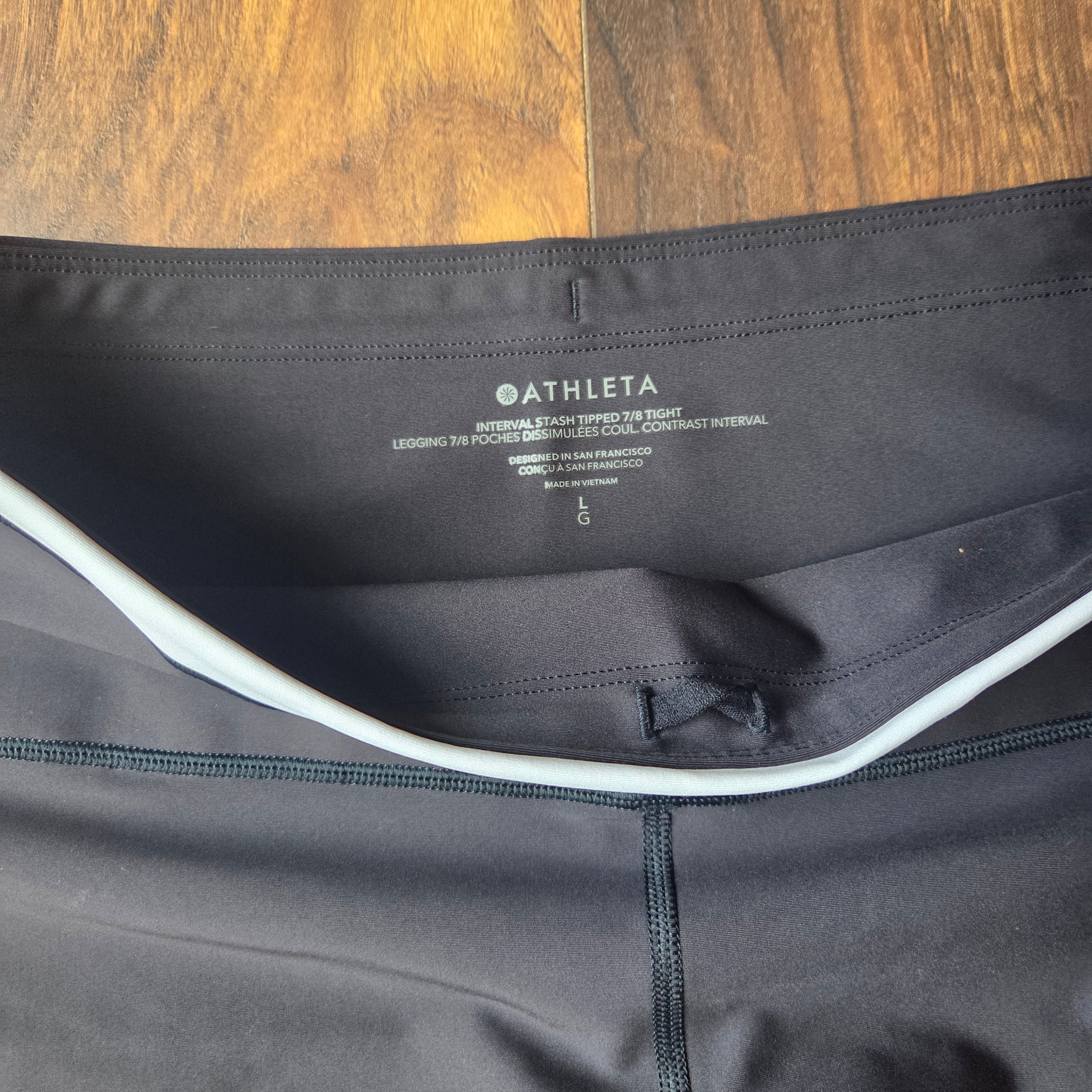 Athleta Interval Stash High Rise Tipped 7/8 Legging
