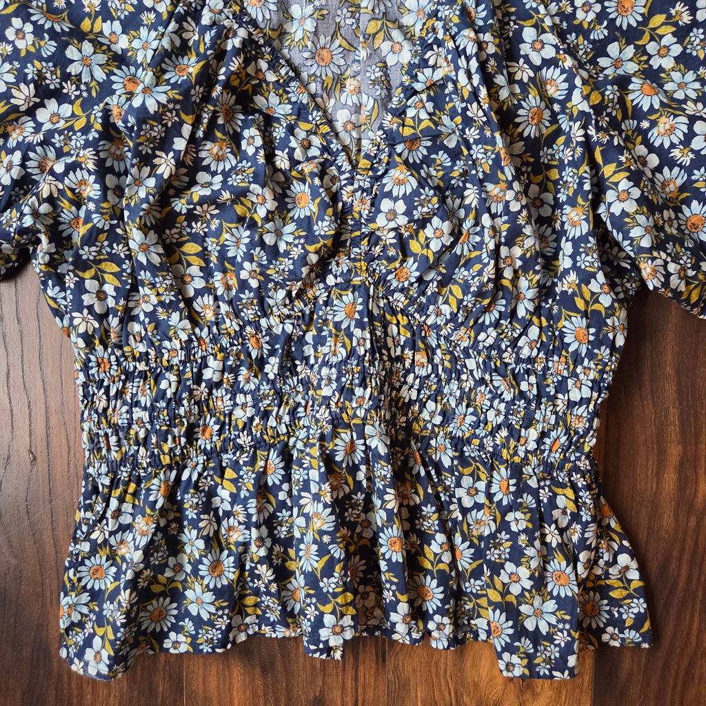 Old Navy Floral V Neck Blouse
