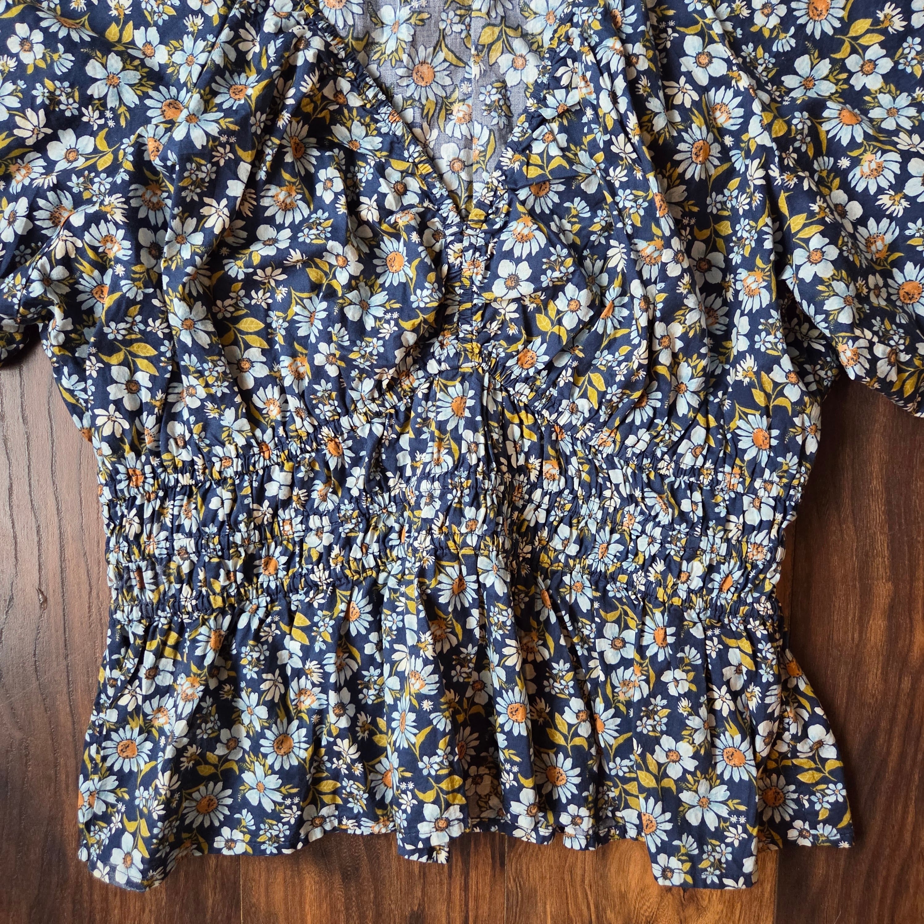 Old Navy Floral V Neck Blouse