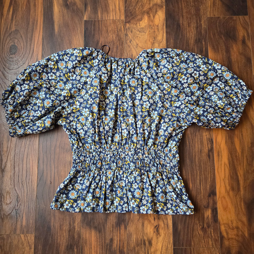 Old Navy Floral V Neck Blouse