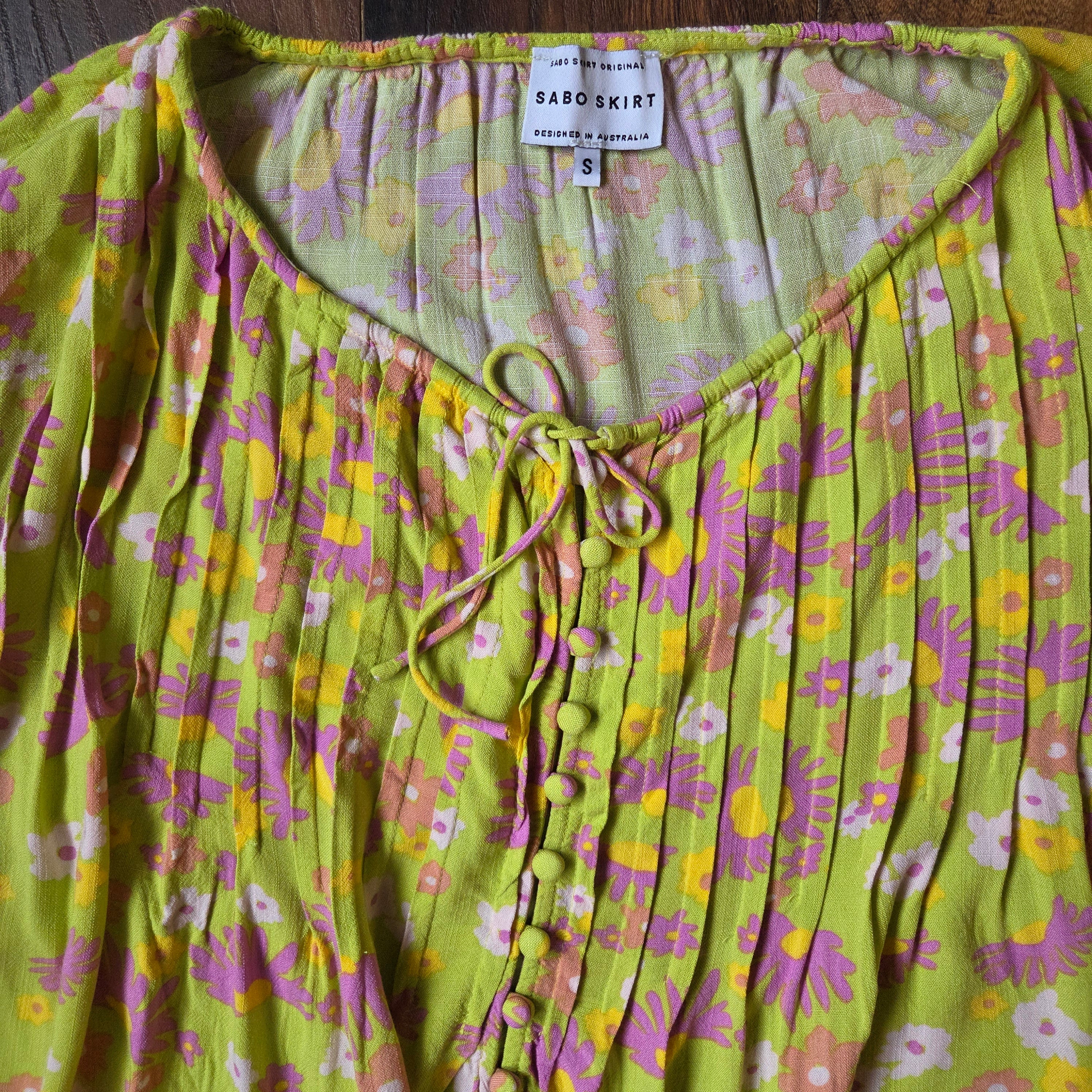 Sabo Skirt Floral Puff Sleeve Crop Top