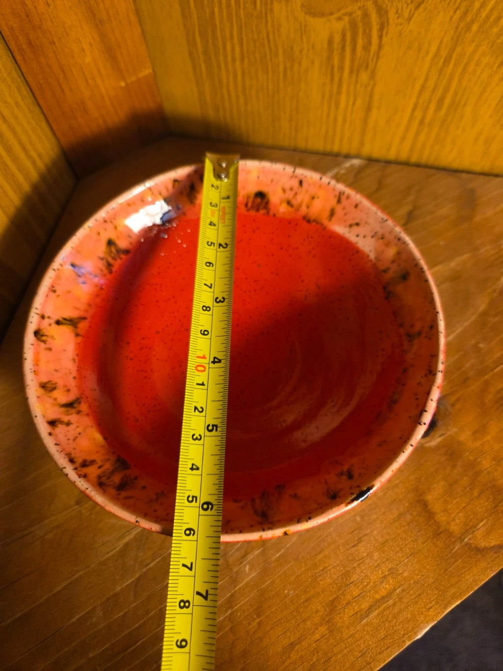 Handmade Pottery Serving Bowls – Set of 3 – Red Glaze w/ Speckled Rim
