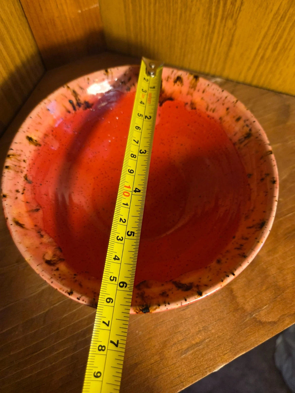 Handmade Pottery Serving Bowls – Set of 3 – Red Glaze w/ Speckled Rim