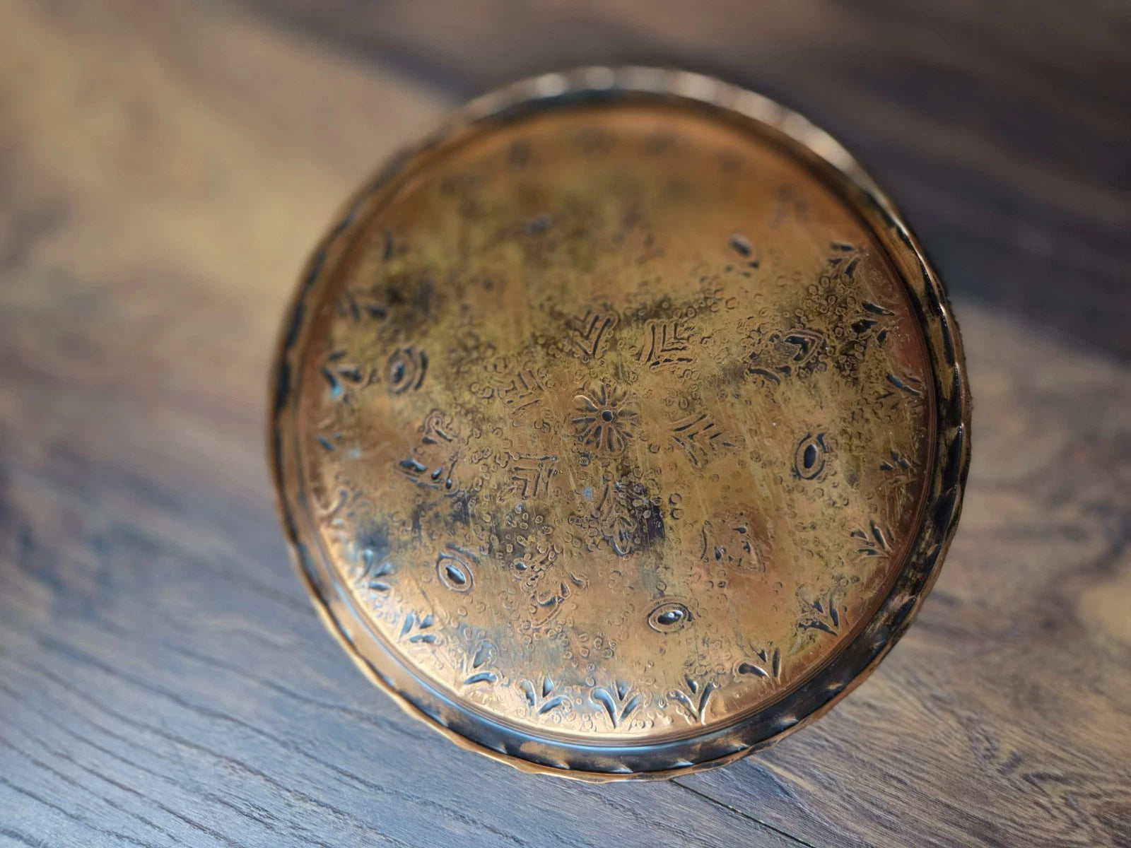 Copper Decorative Tray Vintage Style Home Decor