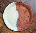 Handmade Pottery Stoneware Dinner Plate 9.5" Natural Earth Tones Artist Stamped